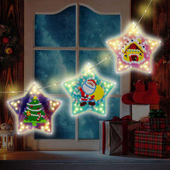 diamond painting kerst gekleurd – kerst verlichting – afbeelding 2