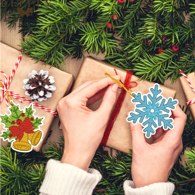 diamond painting kerst hangers 10 stuks – afbeelding 2