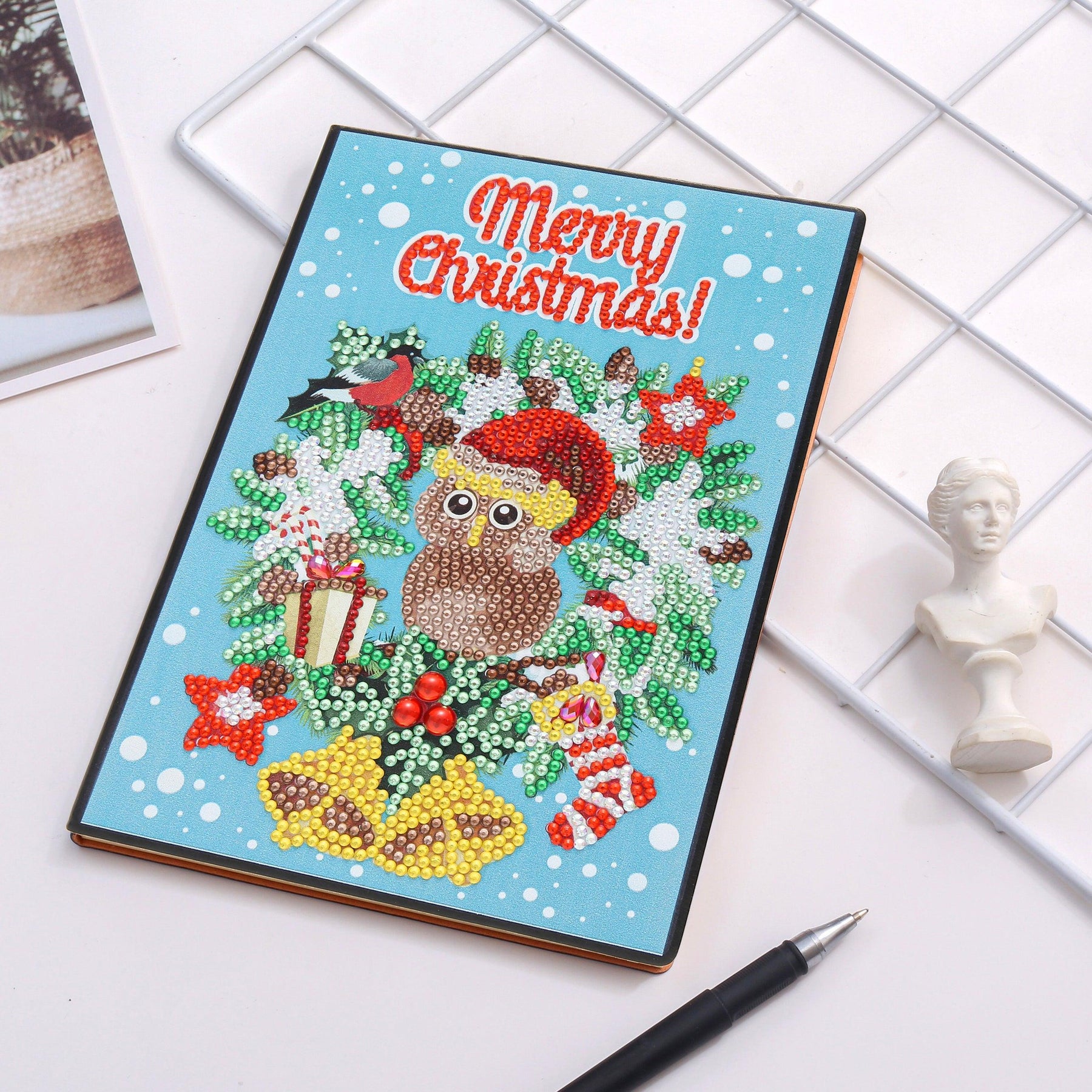 diamond painting kerst notitieboekje – 11 soorten – afbeelding 1