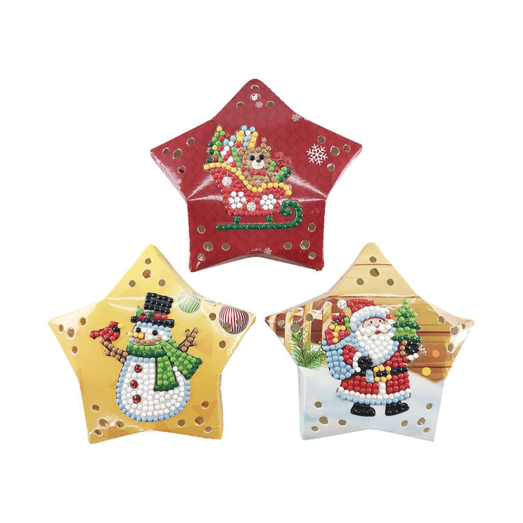 diamond painting kerst slee pop man – kerst verlichting – afbeelding 1