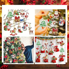 diamond painting kerst sleutelhangers - 12 stuks – afbeelding 3