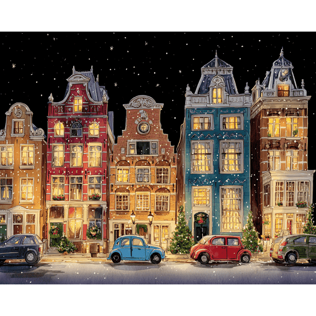 diamond painting - kerstavond in amsterdam – afbeelding 1