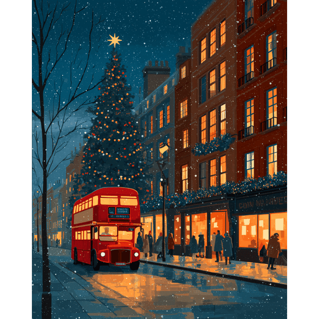 diamond painting - kerstavond in londen – afbeelding 1
