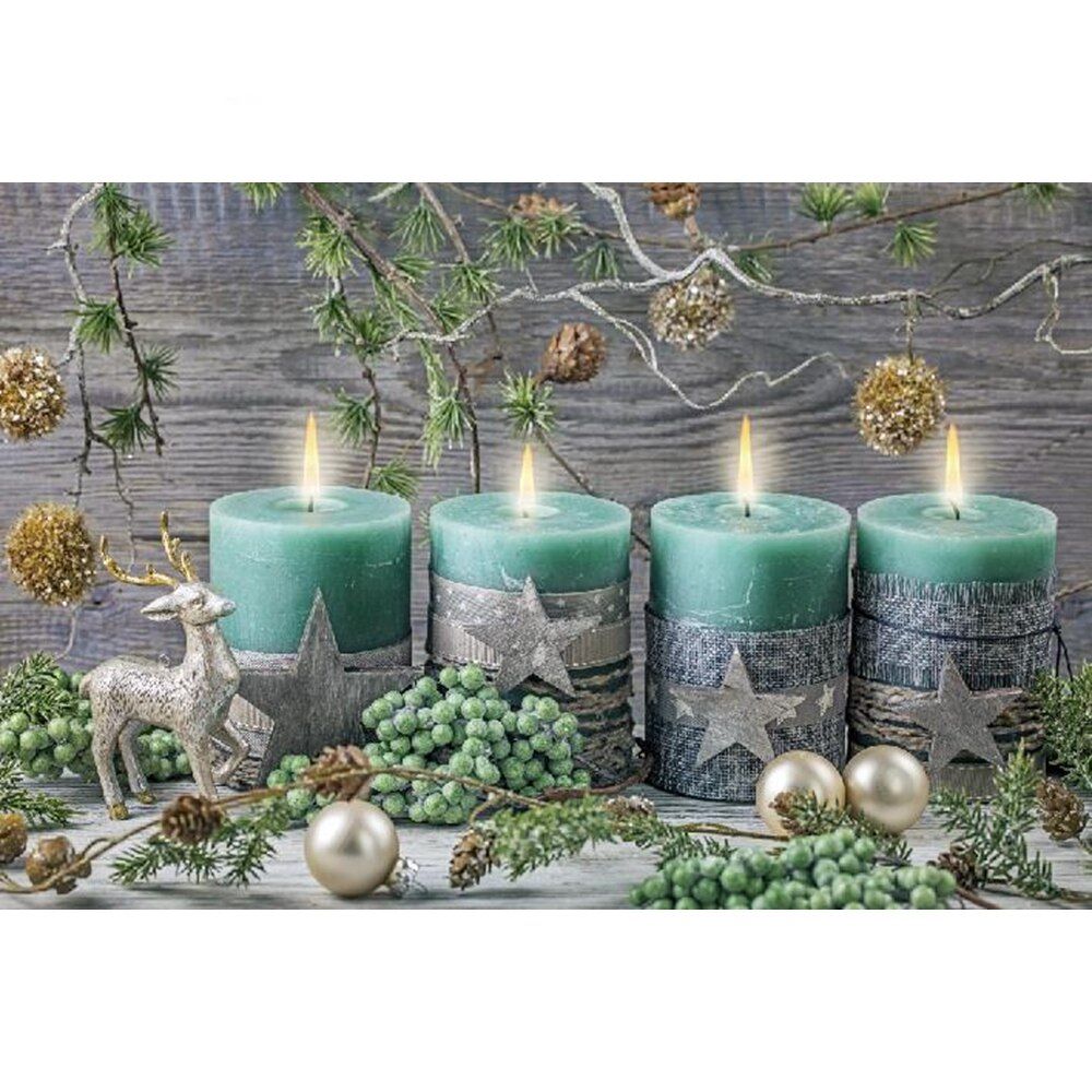 diamond painting - kerstkaarsen – afbeelding 1