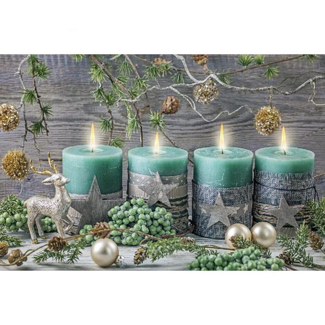 diamond painting - kerstkaarsen – afbeelding 1