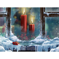 diamond painting - kerstkaarsen – afbeelding 1