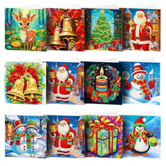diamond painting kerstkaarten – 12 kaarten – afbeelding 1