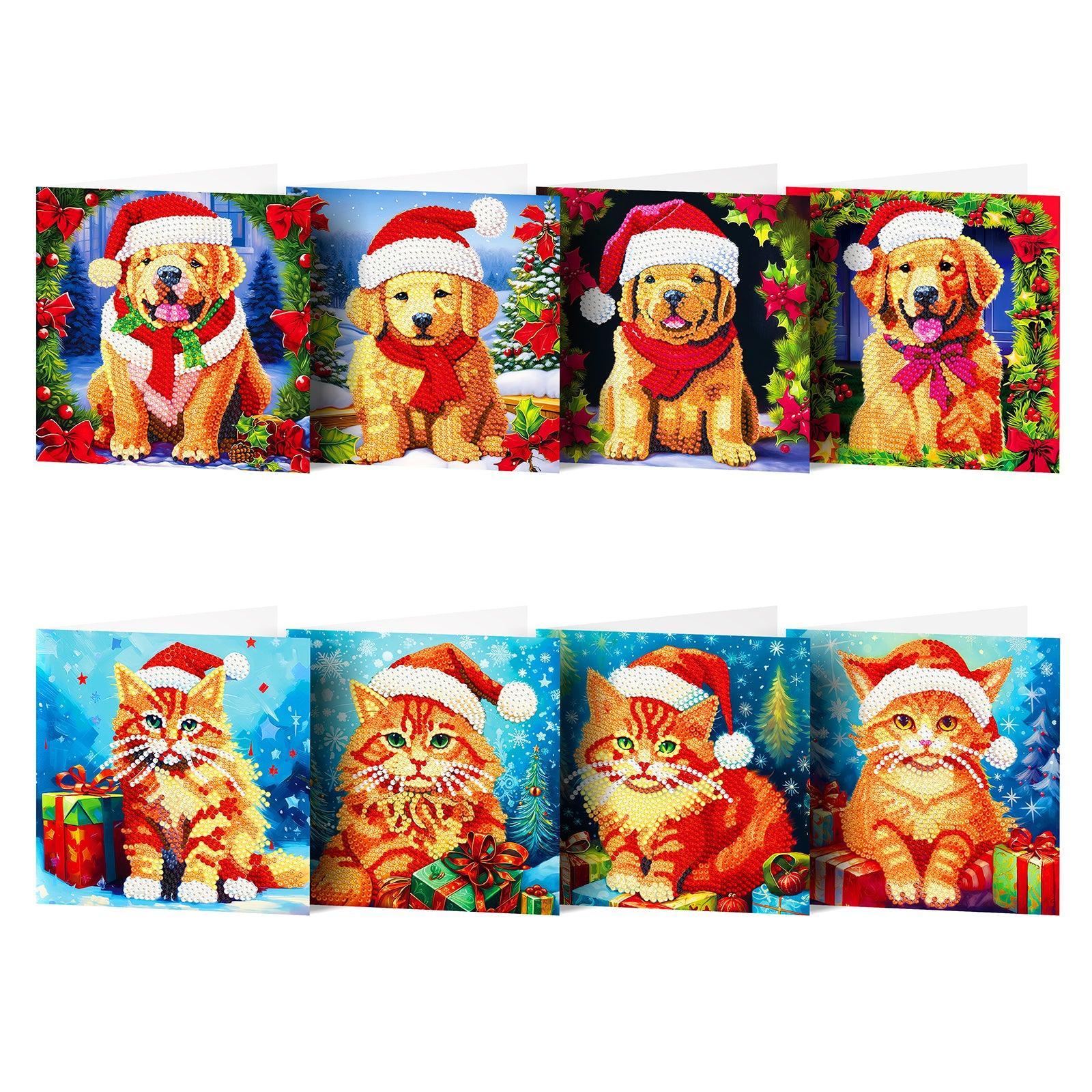 diamond painting kerstkaarten – 8 stuks – afbeelding 1