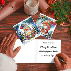 diamond painting kerstkaarten - kerstkabouters – 12 stuks – afbeelding 3