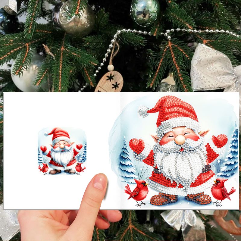 diamond painting kerstkaarten - kerstkabouters – 12 stuks – afbeelding 8