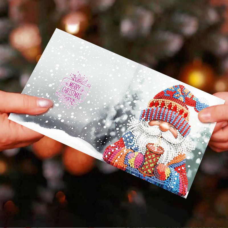 diamond painting kerstkaarten - kerstkabouters – 12 stuks – afbeelding 9
