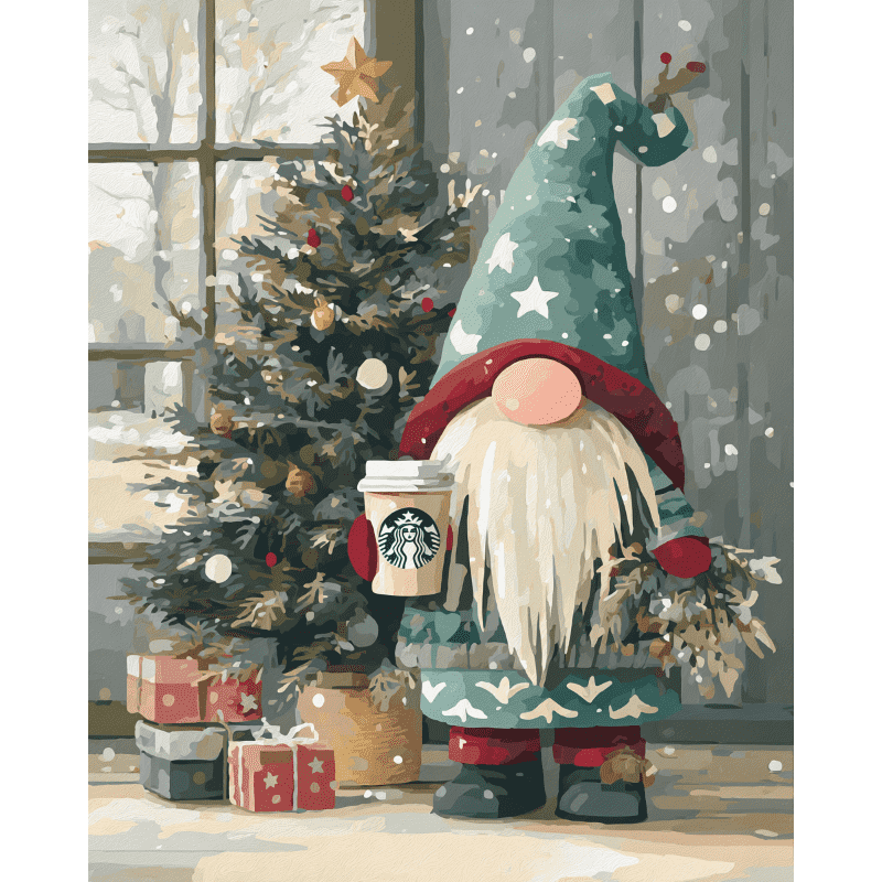 diamond painting - kerstkabouter – afbeelding 1