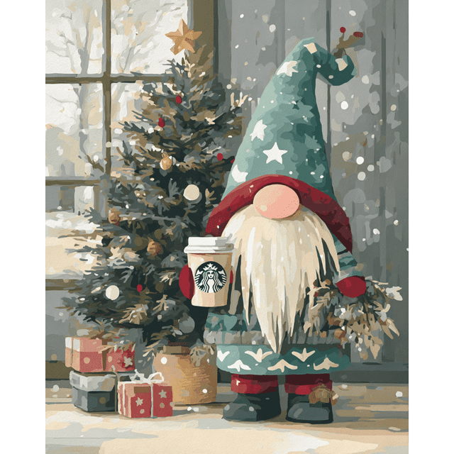 diamond painting - kerstkabouter – afbeelding 1