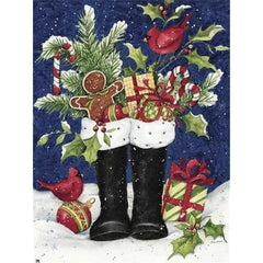 diamond painting - kerstlaarzen – afbeelding 1