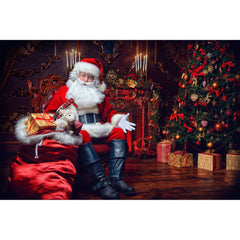 diamond painting - kerstman in kerst huis – afbeelding 1