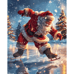 diamond painting - kerstman op het ijs – afbeelding 1