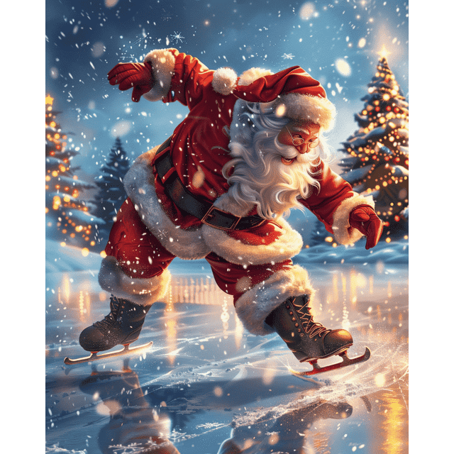 diamond painting - kerstman op het ijs – afbeelding 1