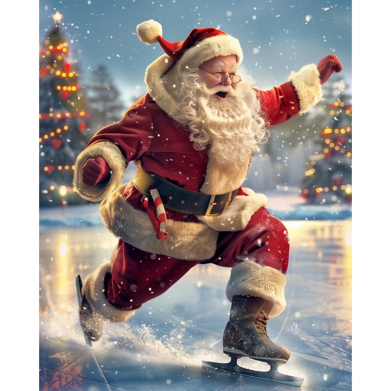 diamond painting - kerstman op het ijs – afbeelding 1