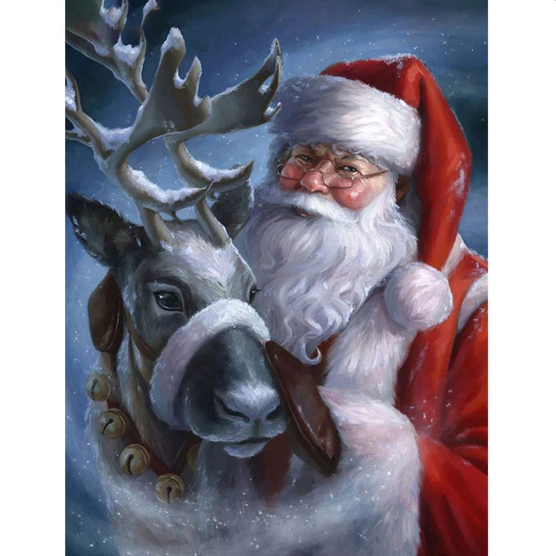 diamond painting - kerstman - rendier – afbeelding 1