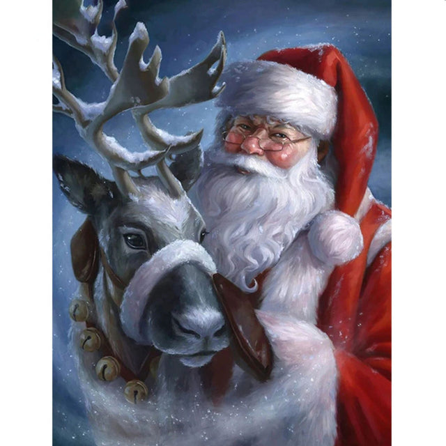 diamond painting - kerstman - rendier – afbeelding 1
