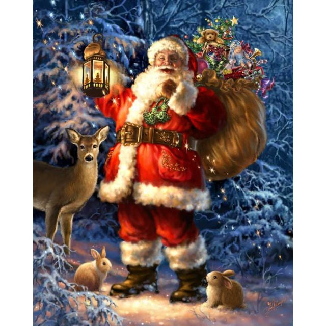 diamond painting - kerstman - rendier – afbeelding 1