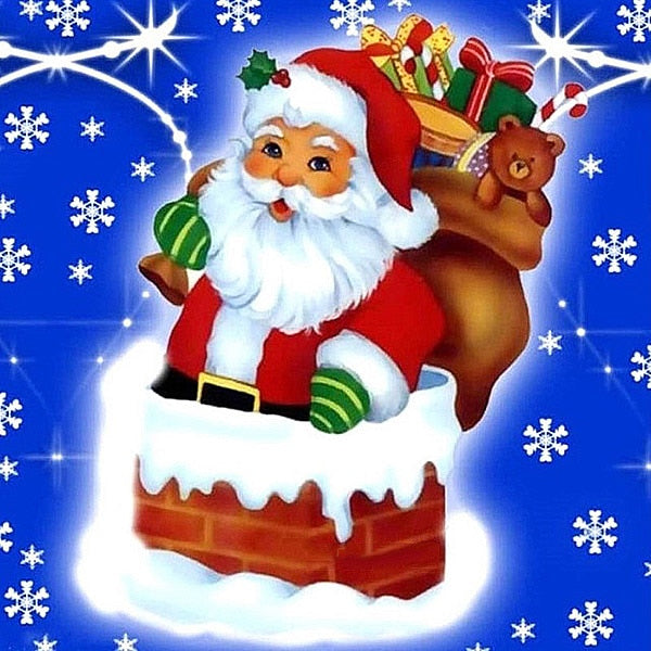 diamond painting - kerstman schoorsteen – afbeelding 1