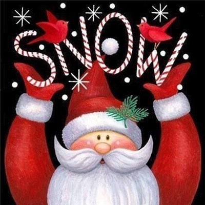 diamond painting - kerstman snow – afbeelding 1