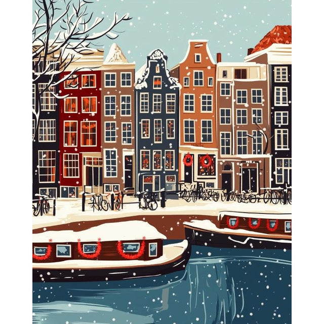 diamond painting - kerstmis in amsterdam – afbeelding 1