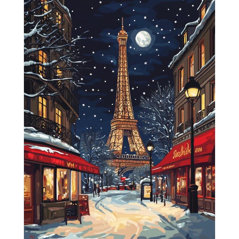 diamond painting - kerstmis in parijs – afbeelding 1