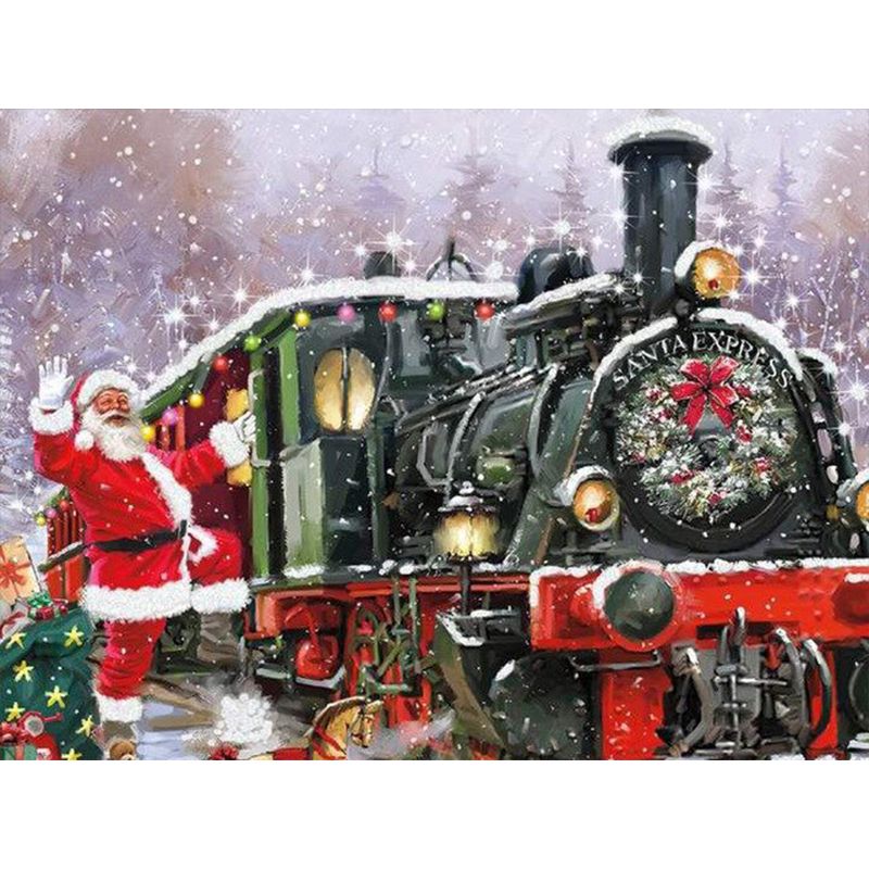 diamond painting - kersttrein – afbeelding 1