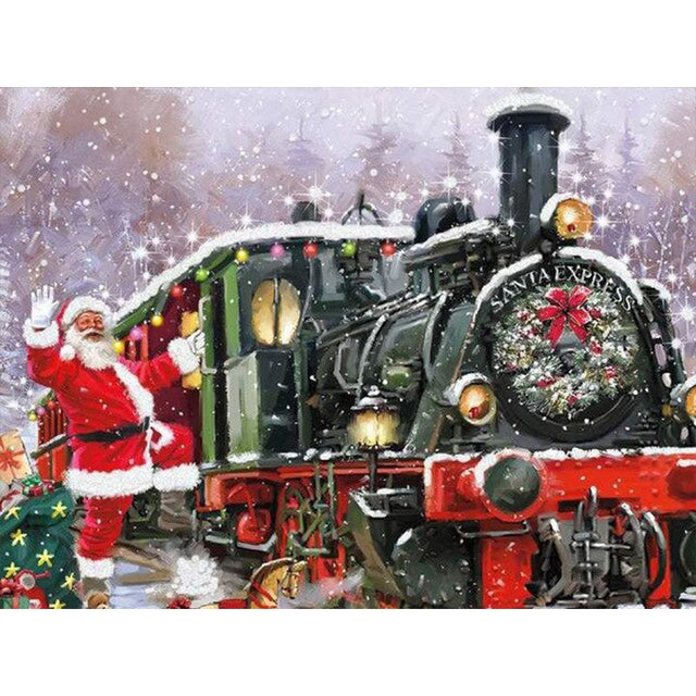 diamond painting - kersttrein – afbeelding 1