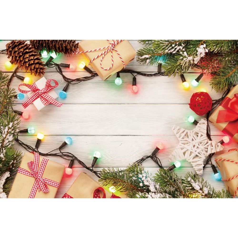 diamond painting - kerstverlichting hout – afbeelding 1