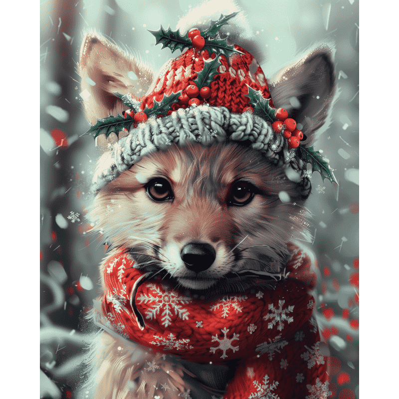 diamond painting - kerstvos – afbeelding 1