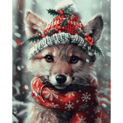 diamond painting - kerstvos – afbeelding 1