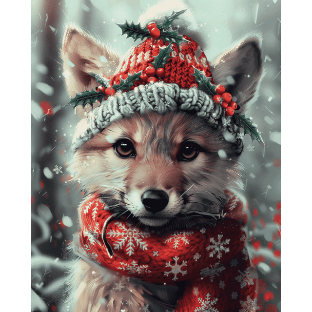 diamond painting - kerstvos – afbeelding 1