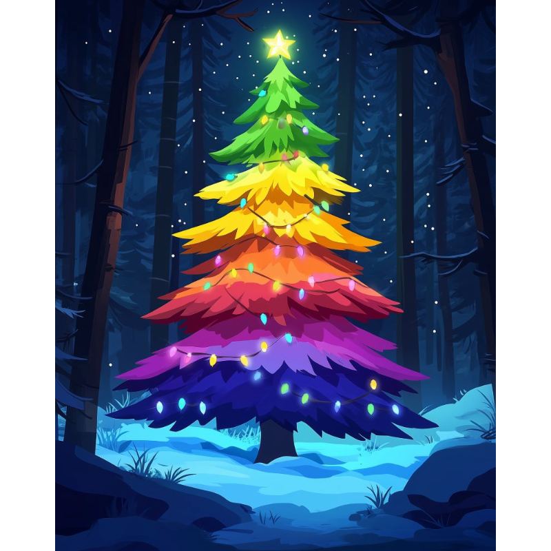 diamond painting - magische kerstboom – afbeelding 1