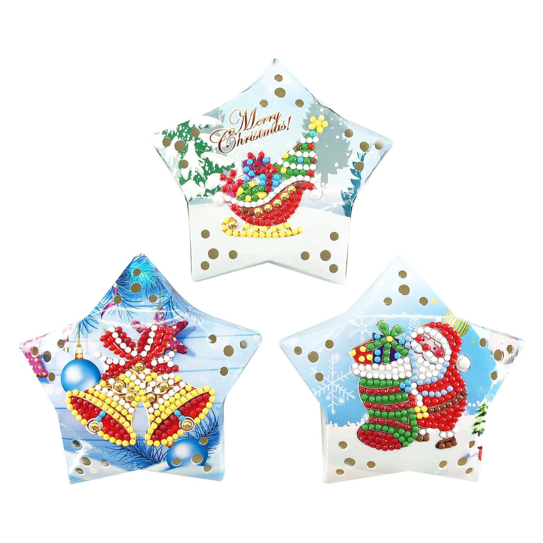 diamond painting merry christmas – kerst verlichting – afbeelding 1