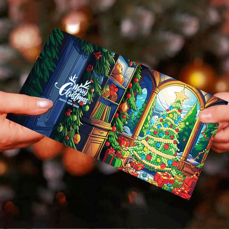 diamond painting premium kerstkaarten – 12 stuks – afbeelding 11