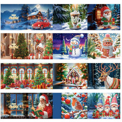 diamond painting premium kerstkaarten – 12 stuks – afbeelding 11
