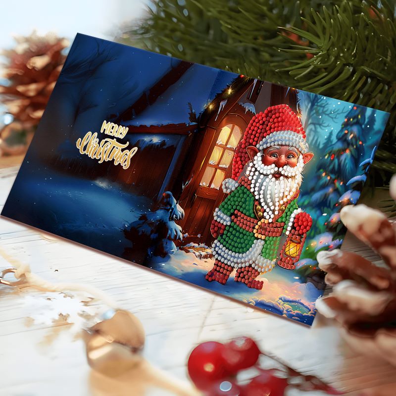 diamond painting premium kerstkaarten – 12 stuks – afbeelding 4
