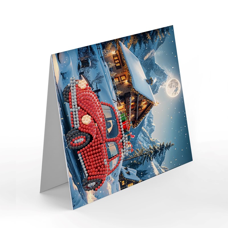 diamond painting premium kerstkaarten – 12 stuks – afbeelding 7