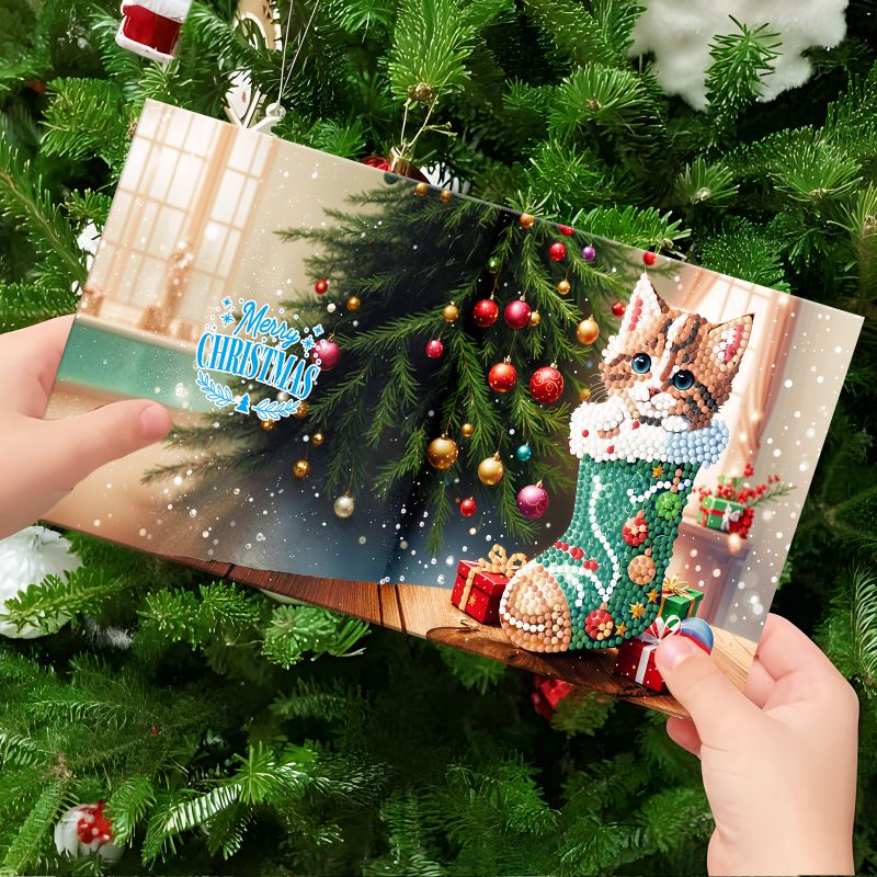 diamond painting premium kerstkaarten – 12 stuks – afbeelding 10