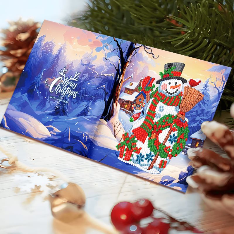 diamond painting premium kerstkaarten – 12 stuks – afbeelding 8