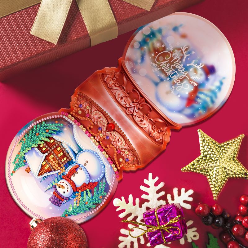 diamond painting premium kerstkaarten – 8 stuks – afbeelding 4