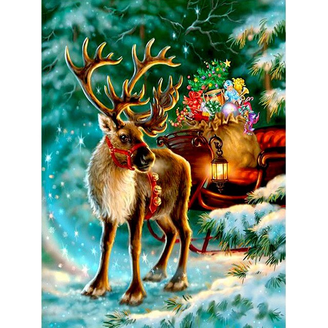 diamond painting - rendier – afbeelding 1