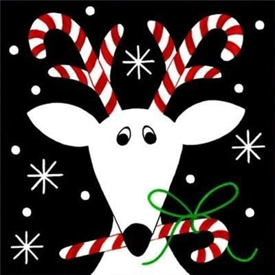 diamond painting - rendier kerst – afbeelding 1
