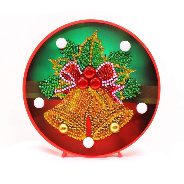 diamond painting rond dp lampje kerstbelletjes – afbeelding 1