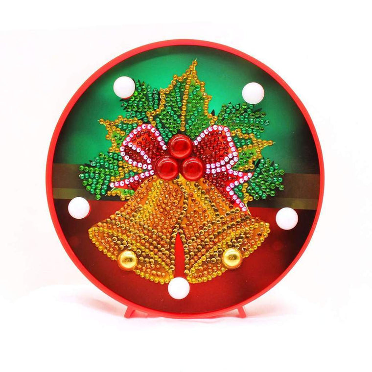 diamond painting rond dp lampje kerstbelletjes – afbeelding 1
