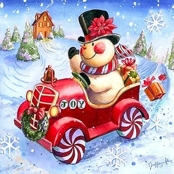 diamond painting - sneeuwpop – afbeelding 1