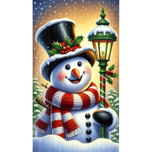 diamond painting - sneeuwpop – afbeelding 1